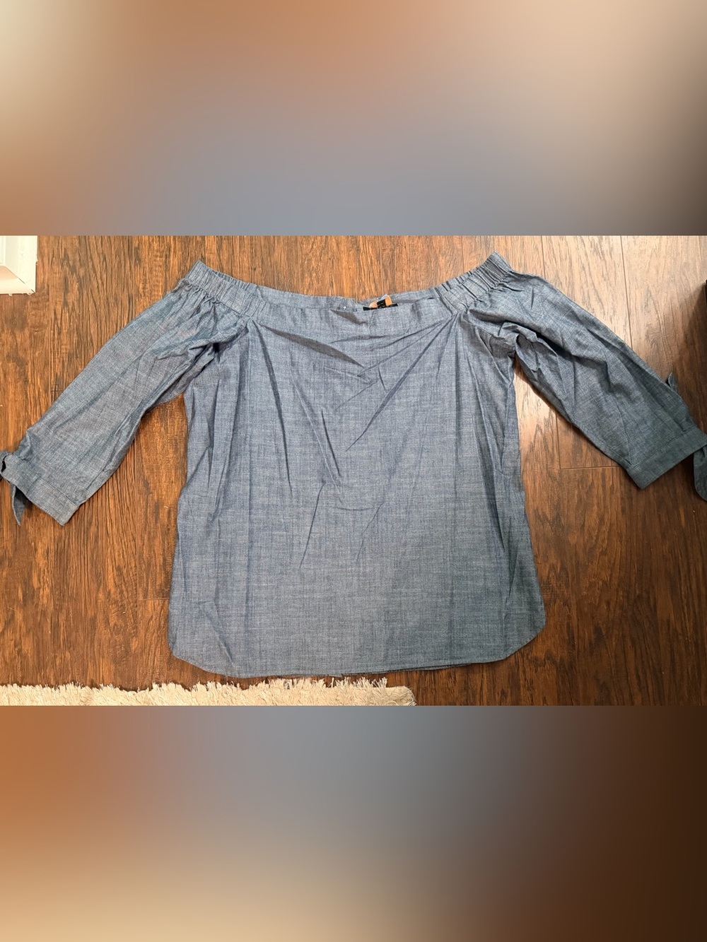 Banana Republic Chambray Off-the-Shoulder Top in Light Blue